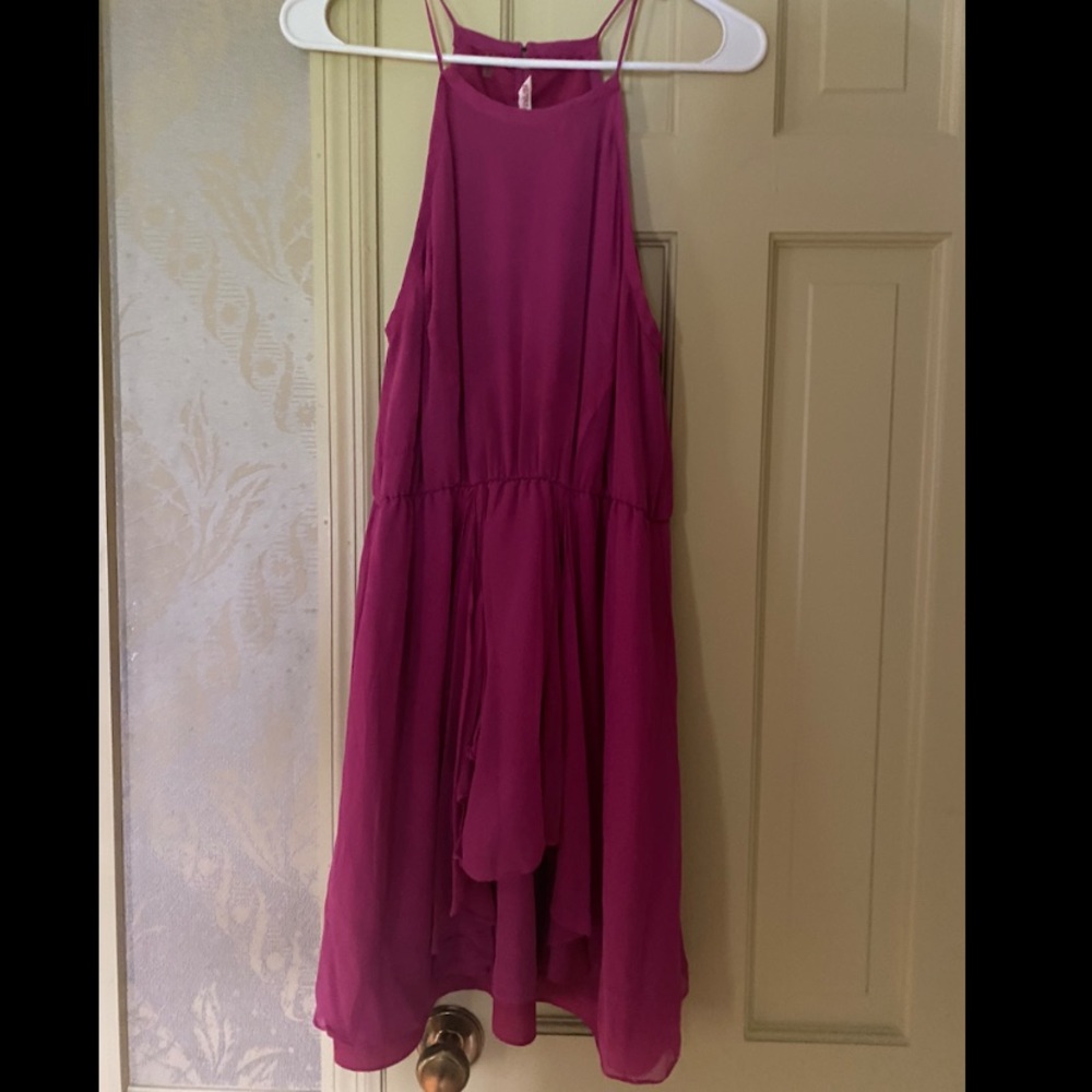 Dark Pink Summer Halter Dress